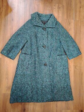 Vintage Mod Bromleigh Confetti Tweed Wool Peacoat
